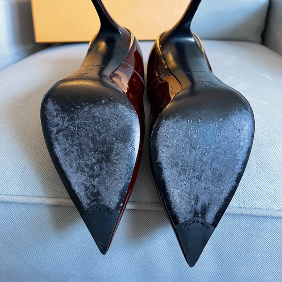 Louis Vuitton Burgundy Patent Leather Heels. 40 EU - Picture 7 of 8